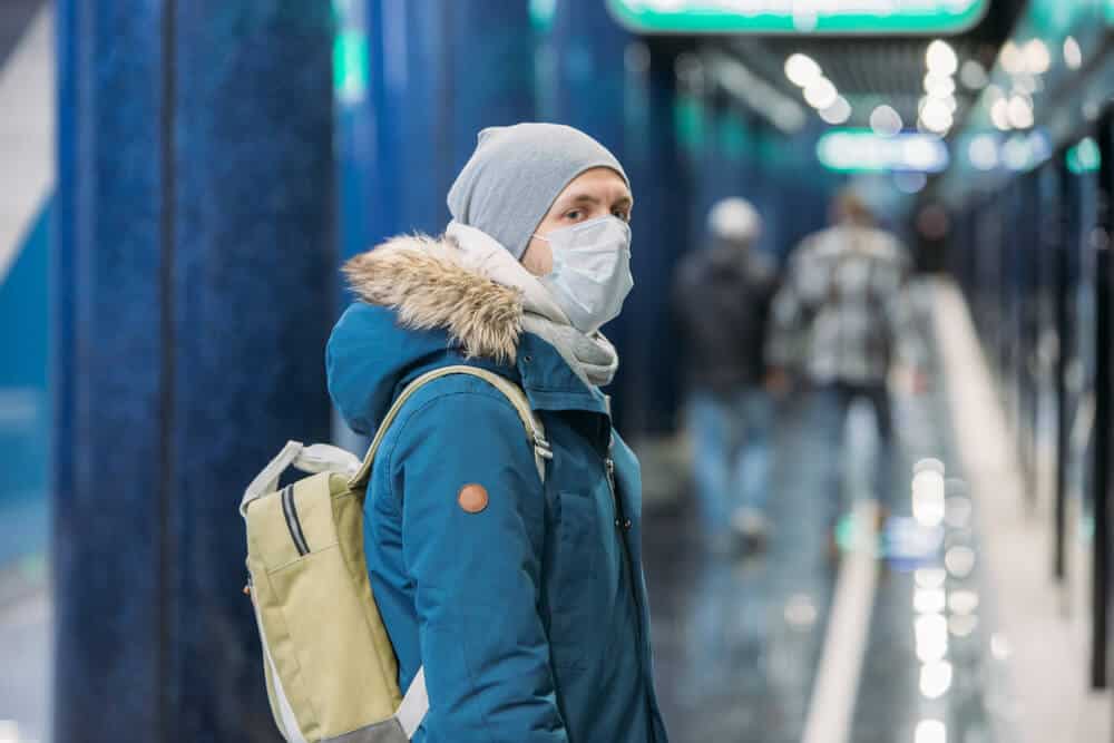 Man in Mask - Social Distancing Stress - Meadowglade