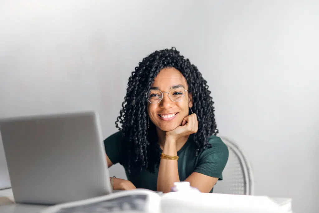 woman smiling