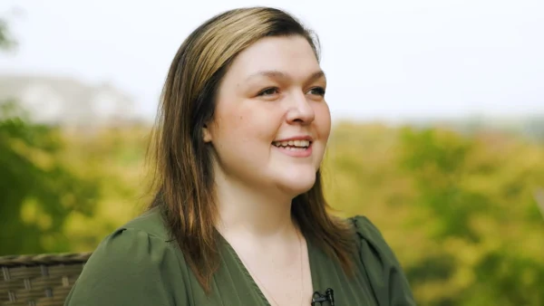 Emily smiling during her Meadowglade alumni interview